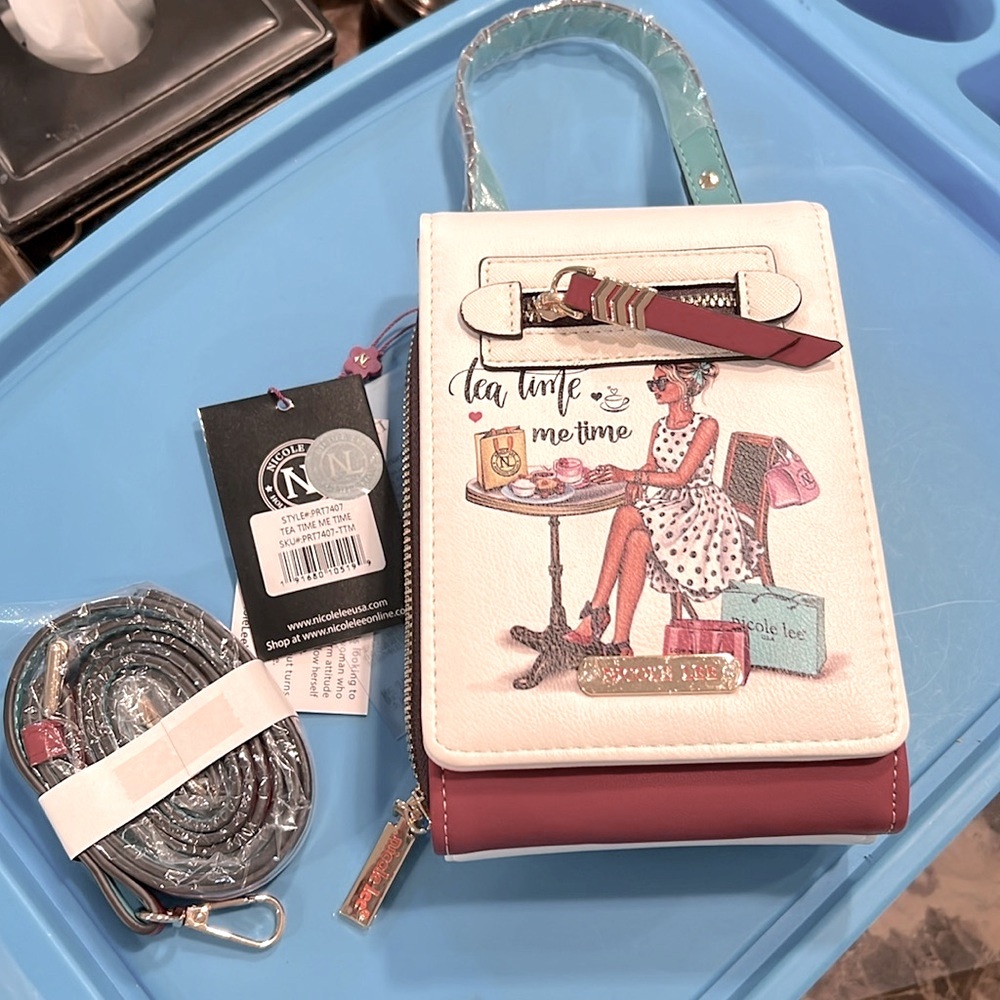 Boxed /NWT-“Tea Time Me Time”-Double Compartment Crossbody & Wallet -Nicole Lee